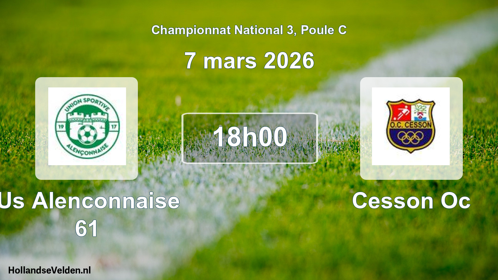 Scheduled Match: Us Alenconnaise 61 - Cesson Oc (7 March 2026)