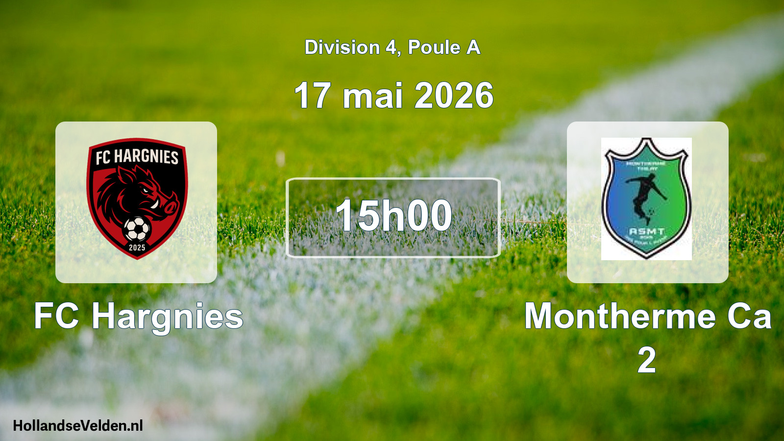 Match programmé: FC Hargnies - Montherme Ca 2 (17 mai 2026)