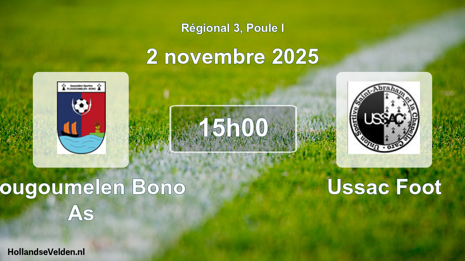Geplande wedstrijd: Plougoumelen Bono As - Ussac Foot (2 november 2025)