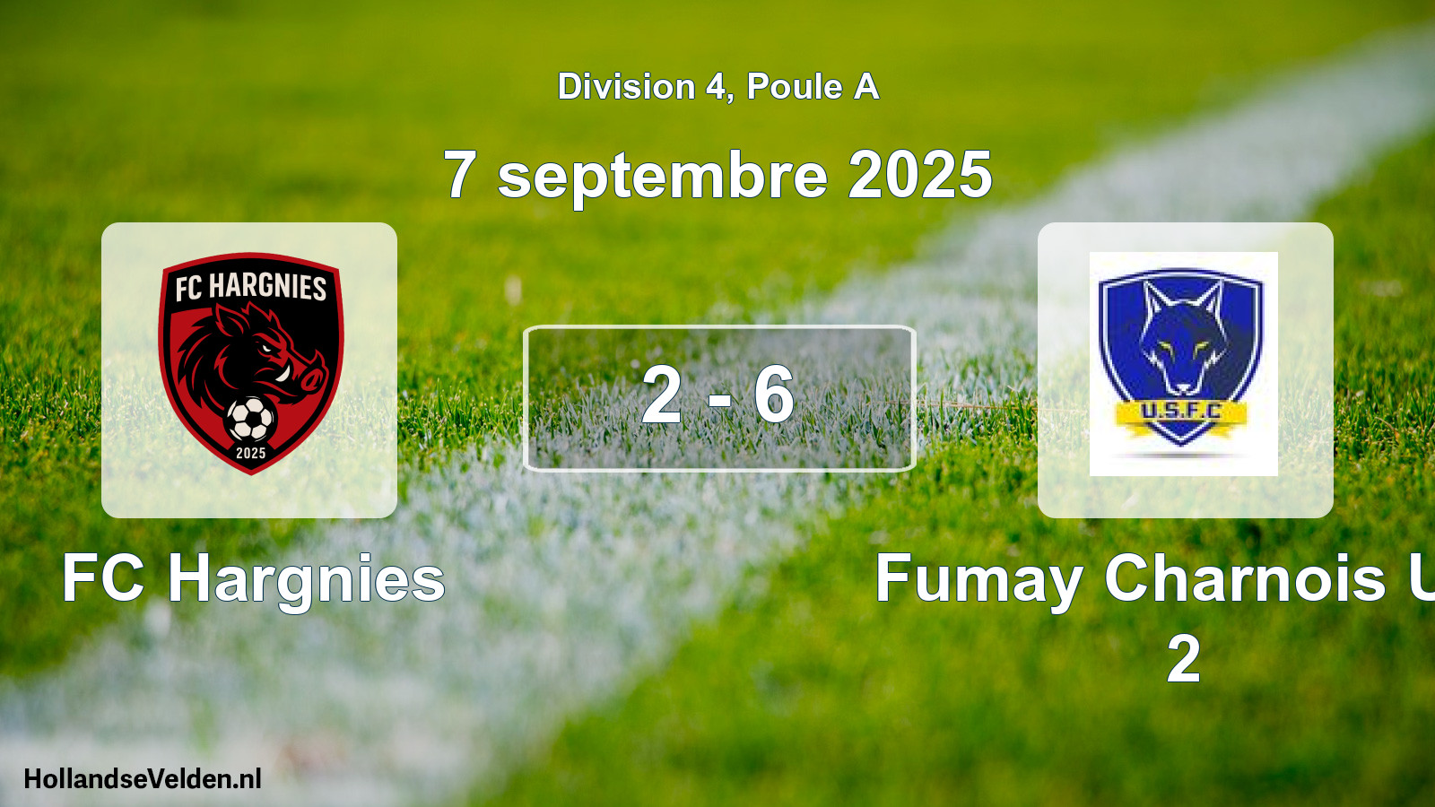 Match joué: FC Hargnies - Fumay Charnois US 2 2 - 6 (7 septembre 2025)