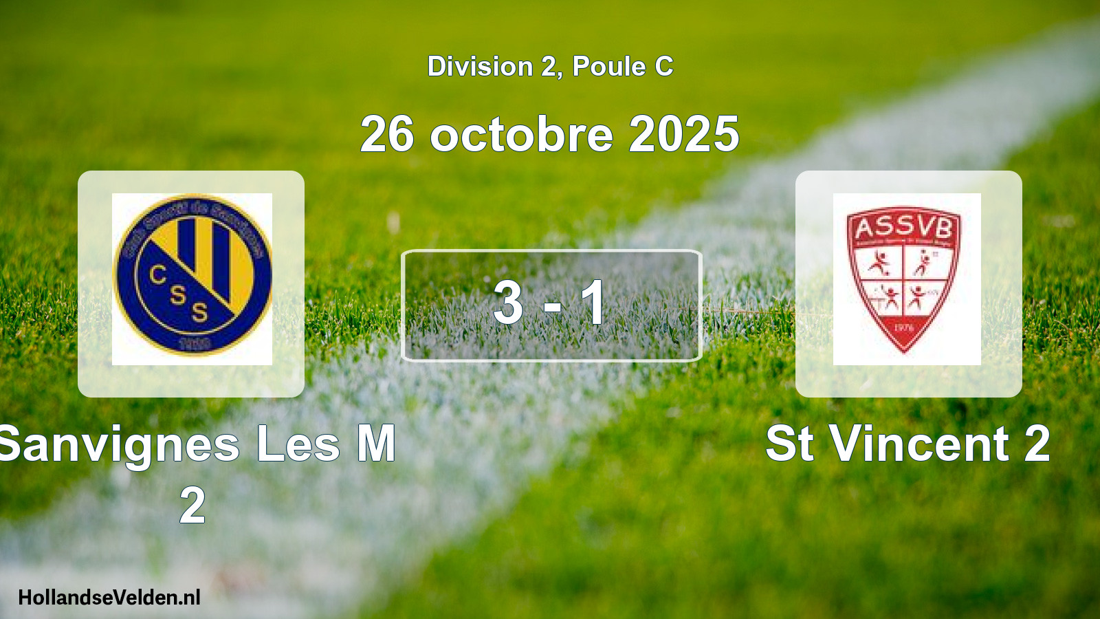 Match joué: Sanvignes Les M 2 - AS Saint-Vincent-Bragny 2 3 - 1 (26 octobre 2025)