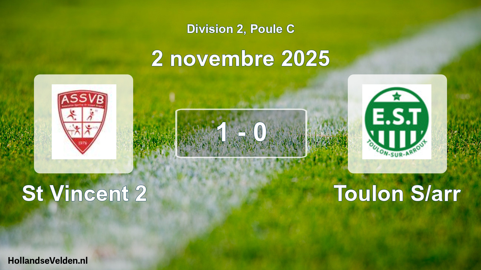 Match joué: AS Saint-Vincent-Bragny 2 - Toulon S/arr 1 - 0 (2 novembre 2025)