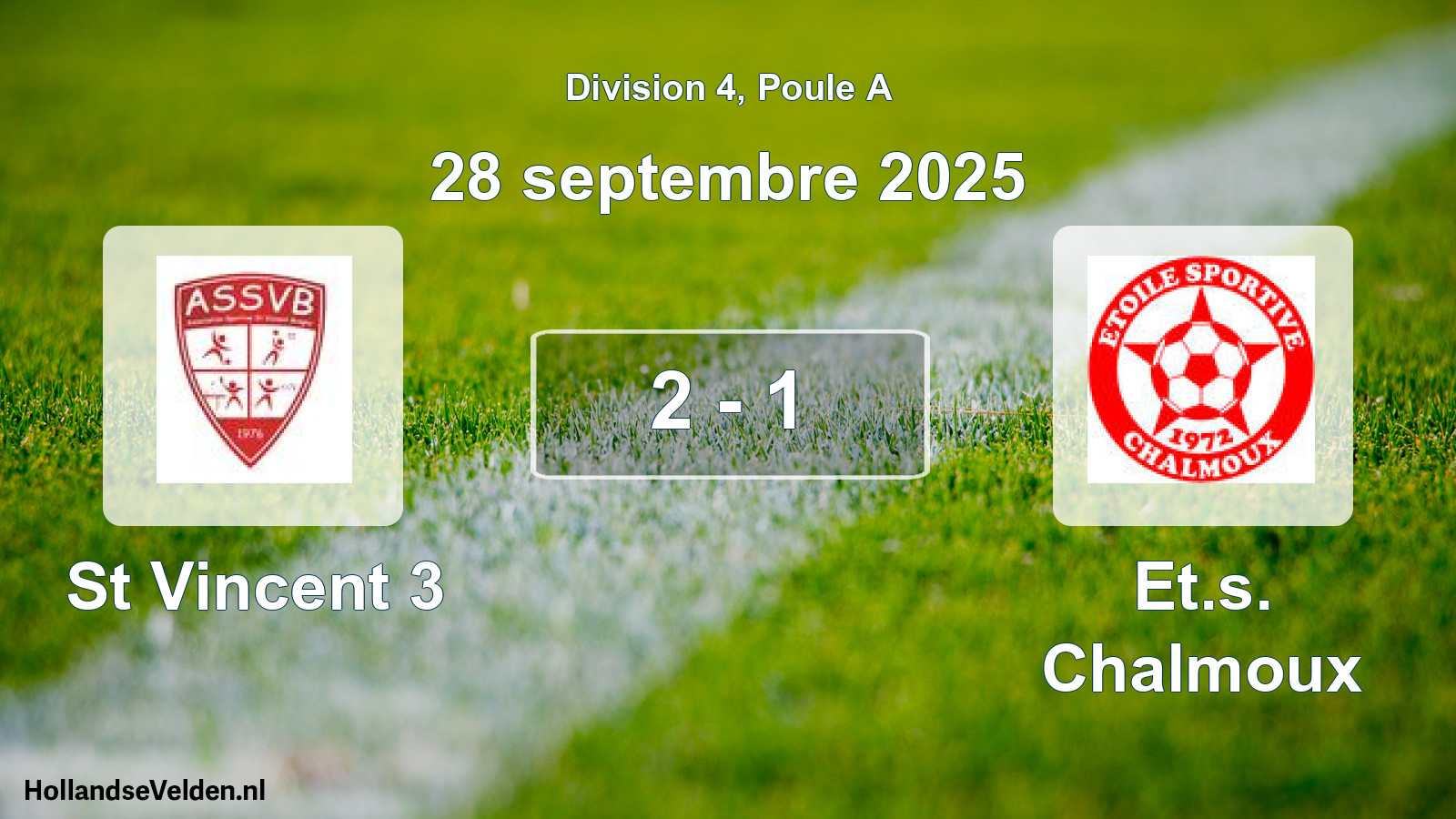 Match joué: AS Saint-Vincent-Bragny 3 - Et.s. Chalmoux 2 - 1 (28 septembre 2025)