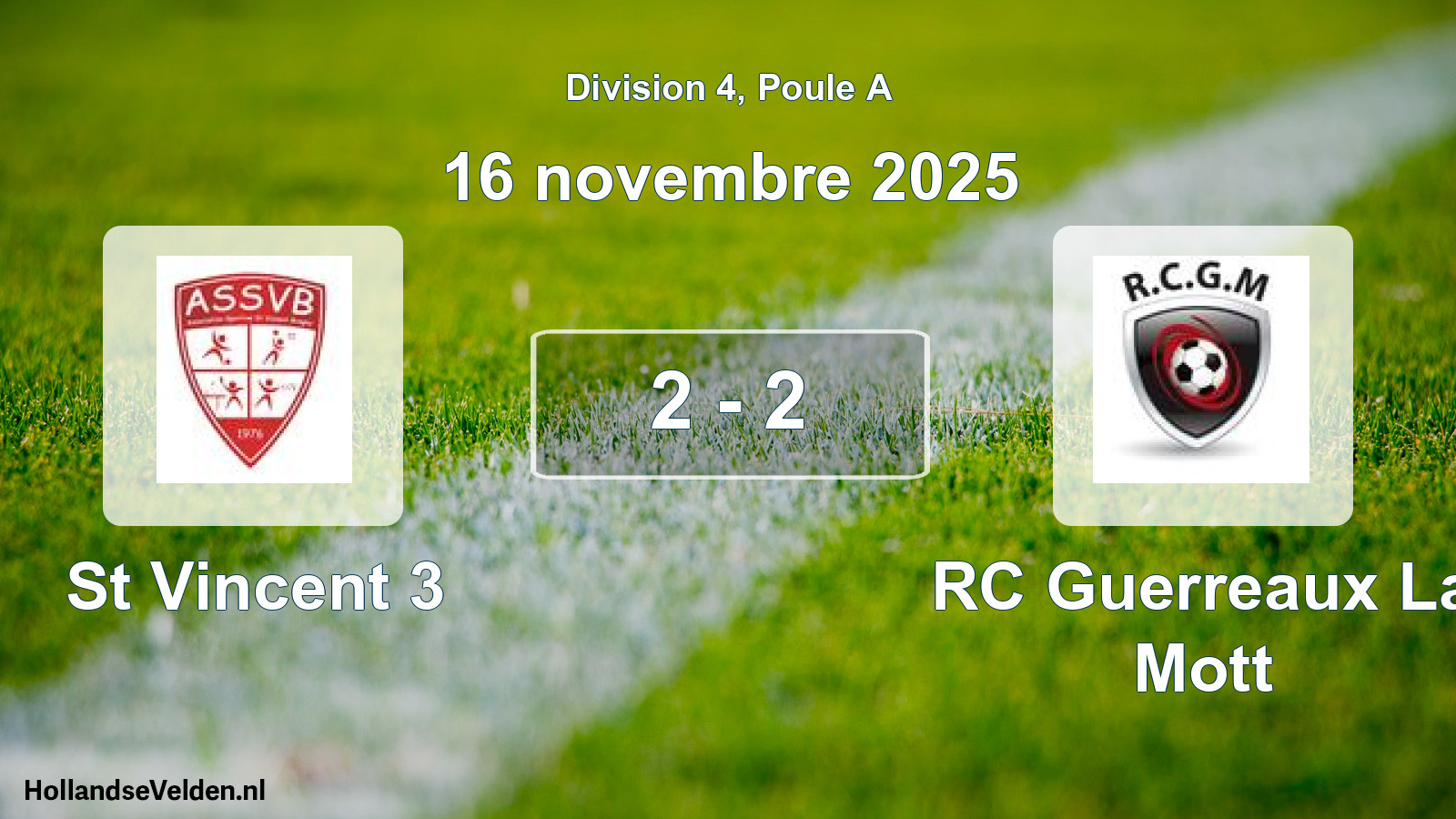 Match joué: AS Saint-Vincent-Bragny 3 - RC Guerreaux La Mott 2 - 2 (16 novembre 2025)