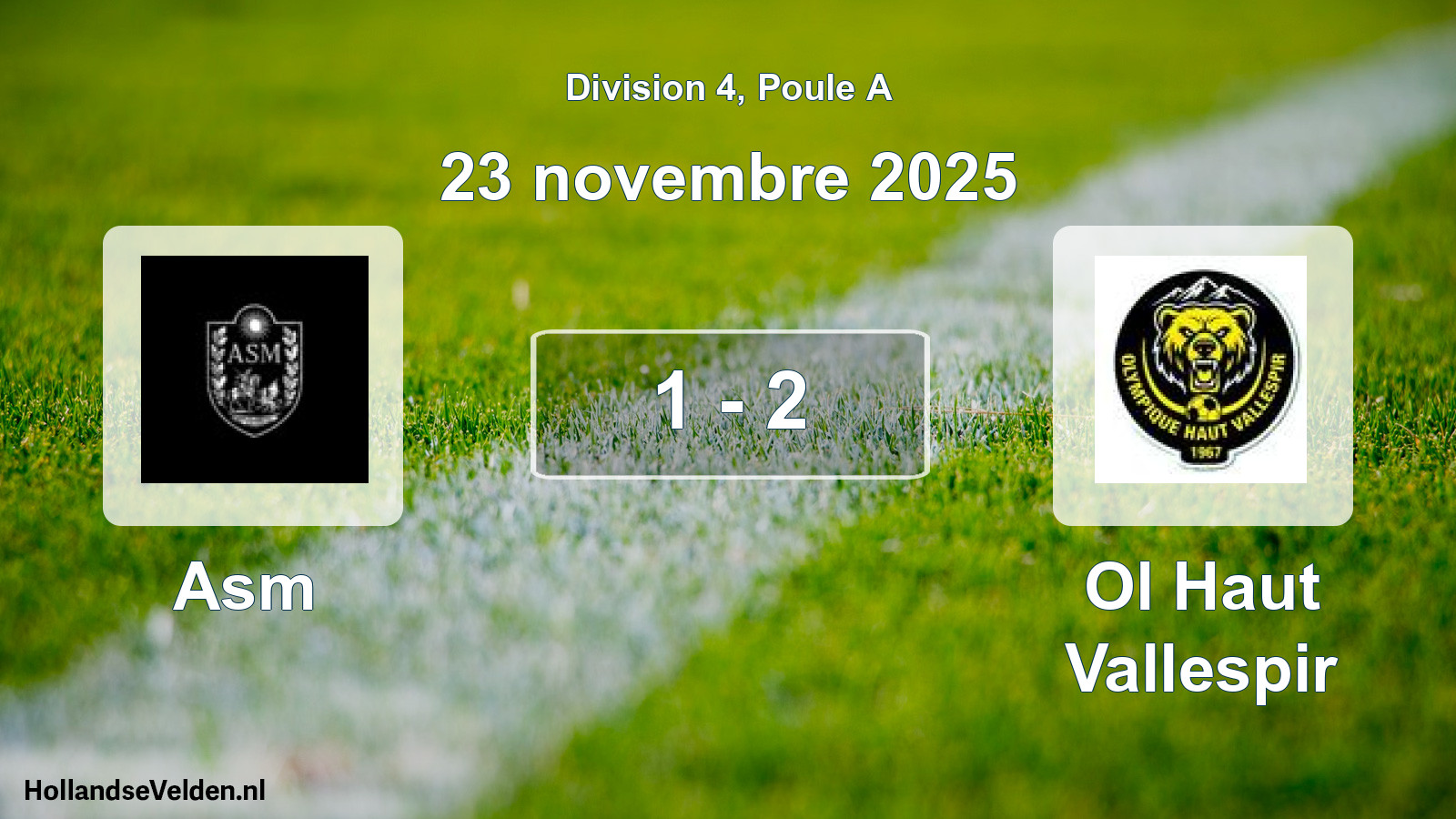 Match joué: Asm - Ol Haut Vallespir 1 - 2 (23 novembre 2025)