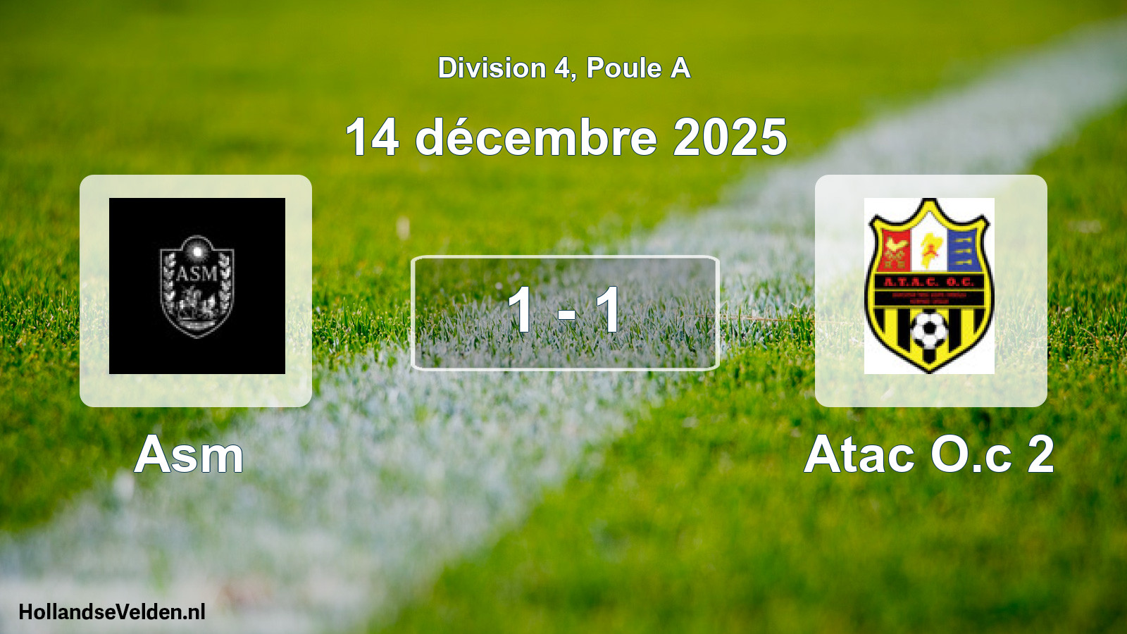 Match joué: Asm - Atac O.c 2 1 - 1 (14 décembre 2025)