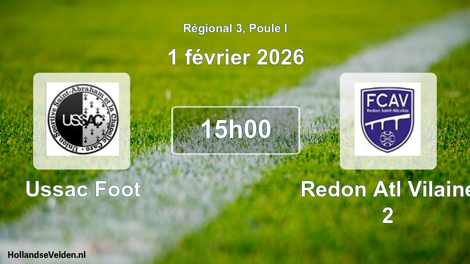 Geplande wedstrijd: Ussac Foot - Redon Atl Vilaine 2 (1 februari 2026)