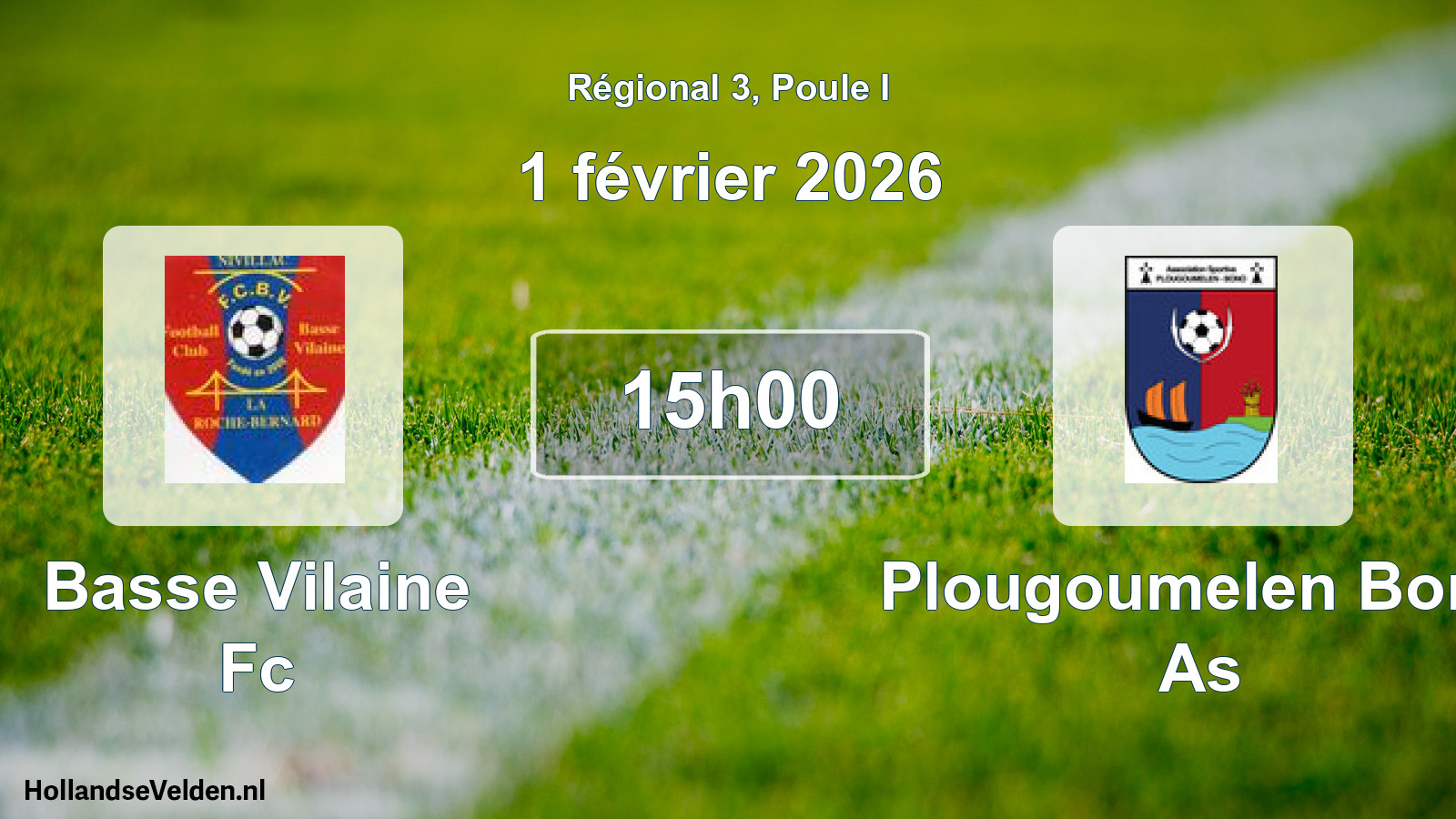 Scheduled Match: Basse Vilaine Fc - Plougoumelen Bono As (1 February 2026)