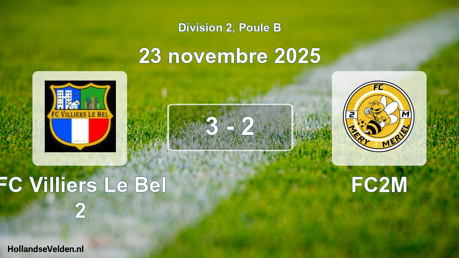Match joué: FC Villiers Le Bel 2 - FC2M 3 - 2 (23 novembre 2025)