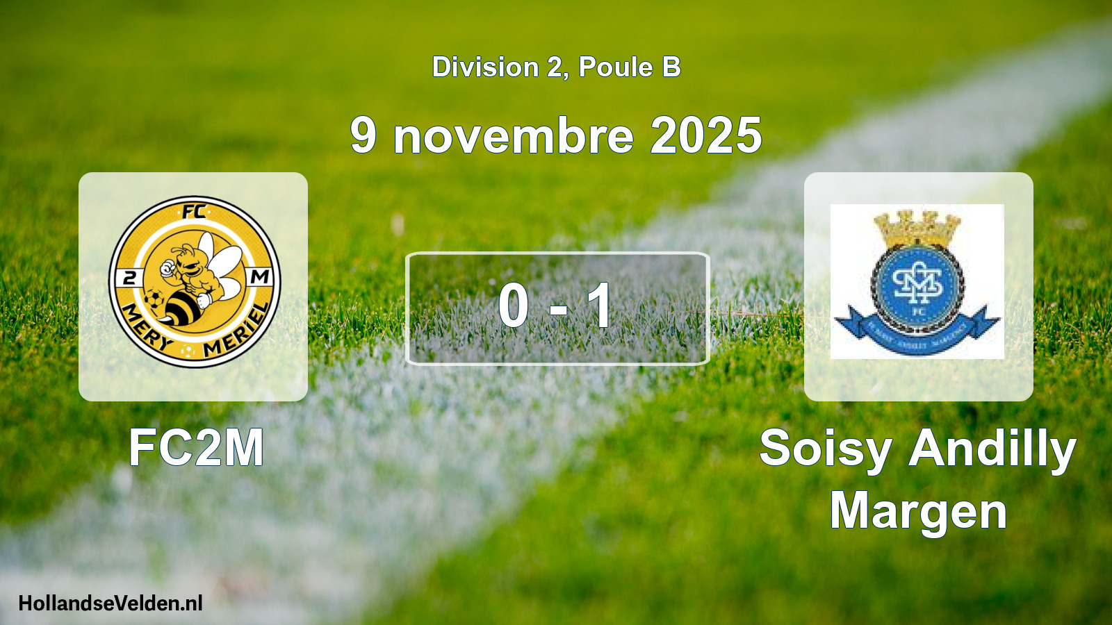Match joué: FC2M - Soisy Andilly Margen 0 - 1 (9 novembre 2025)