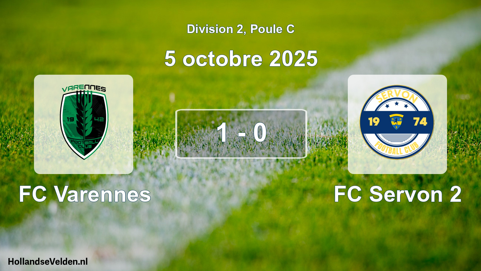 Match joué: FC Varennes - FC Servon 2 1 - 0 (5 octobre 2025)