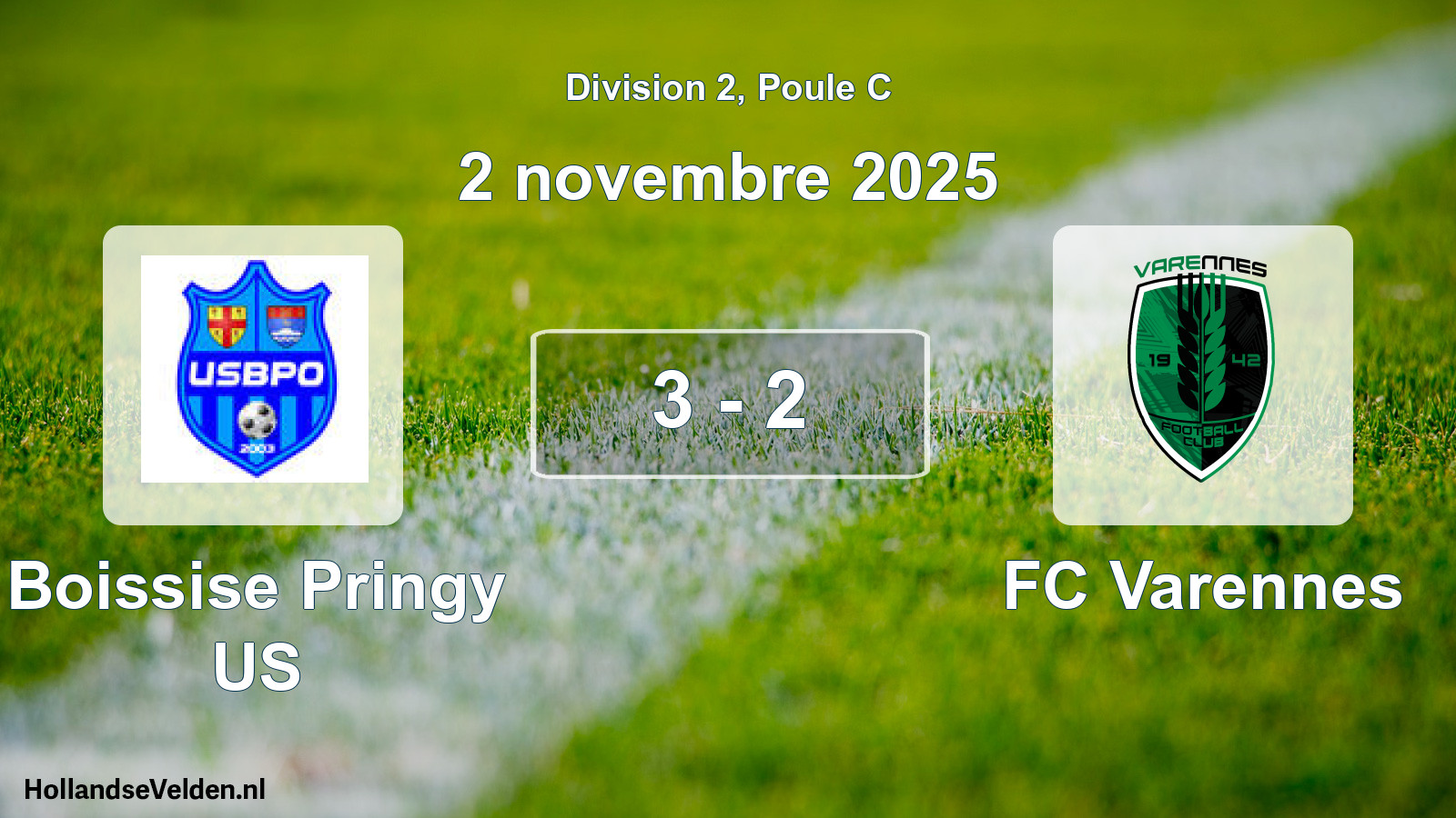 Match joué: Boissise Pringy US - FC Varennes 3 - 2 (2 novembre 2025)