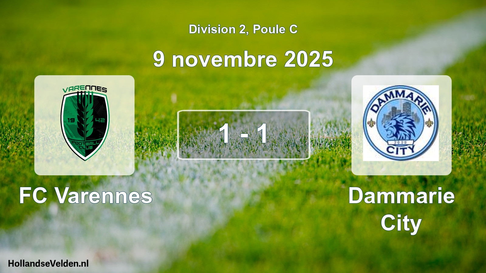 Match joué: FC Varennes - Dammarie City 1 - 1 (9 novembre 2025)