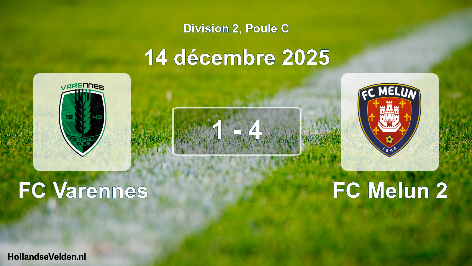 Match joué: FC Varennes - FC Melun 2 1 - 4 (14 décembre 2025)