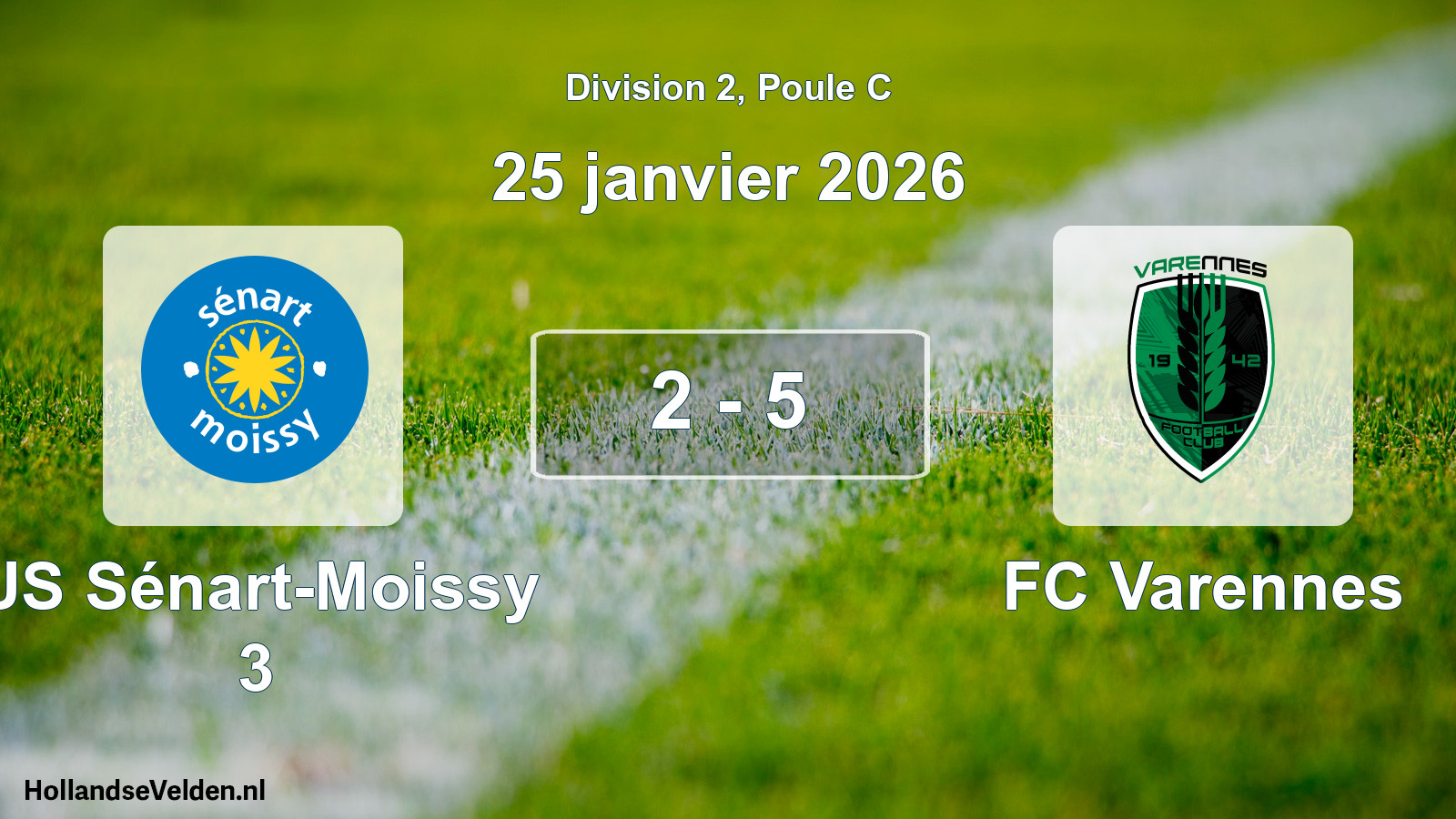 Match joué: US Sénart-Moissy 3 - FC Varennes 2 - 5 (25 janvier 2026)