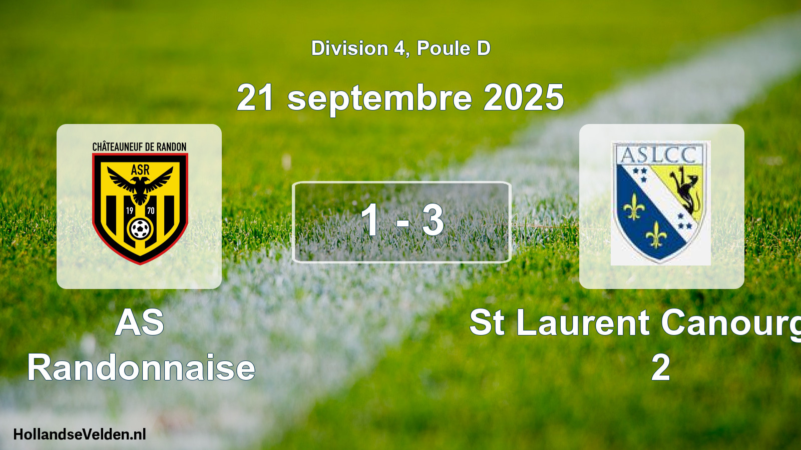 Match joué: AS Randonnaise - St Laurent Canourgue 2 1 - 3 (21 septembre 2025)