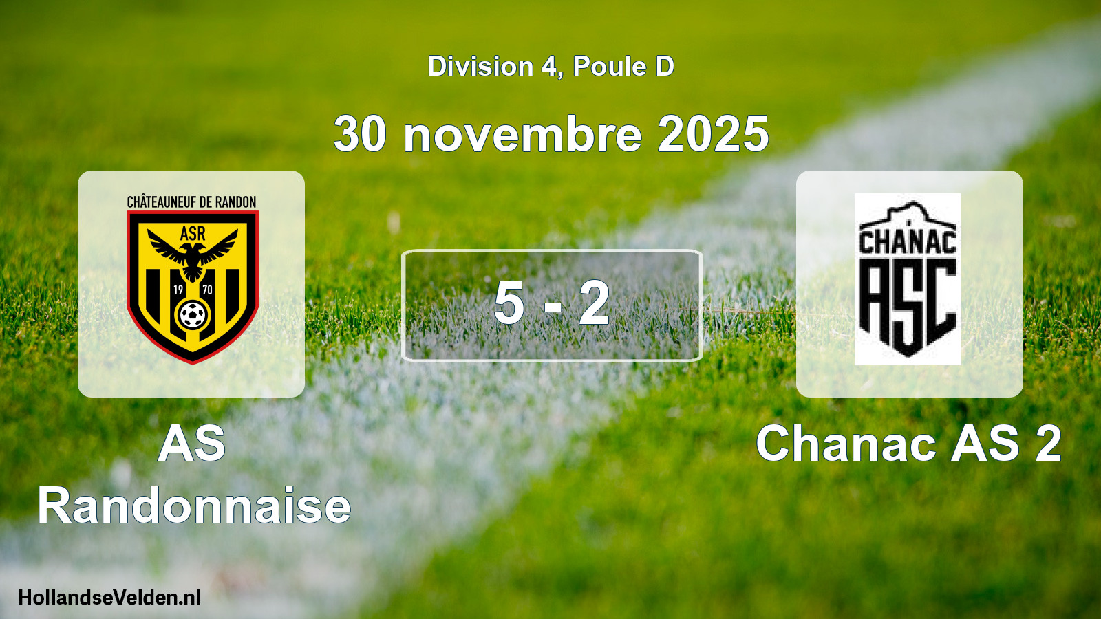 Total number of matches played: AS Randonnaise - Chanac AS 2 5 - 2 (30 November 2025)