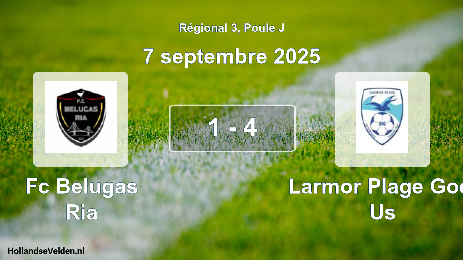 Total number of matches played: Fc Belugas Ria - Larmor Plage Goel Us 1 - 4 (7 September 2025)