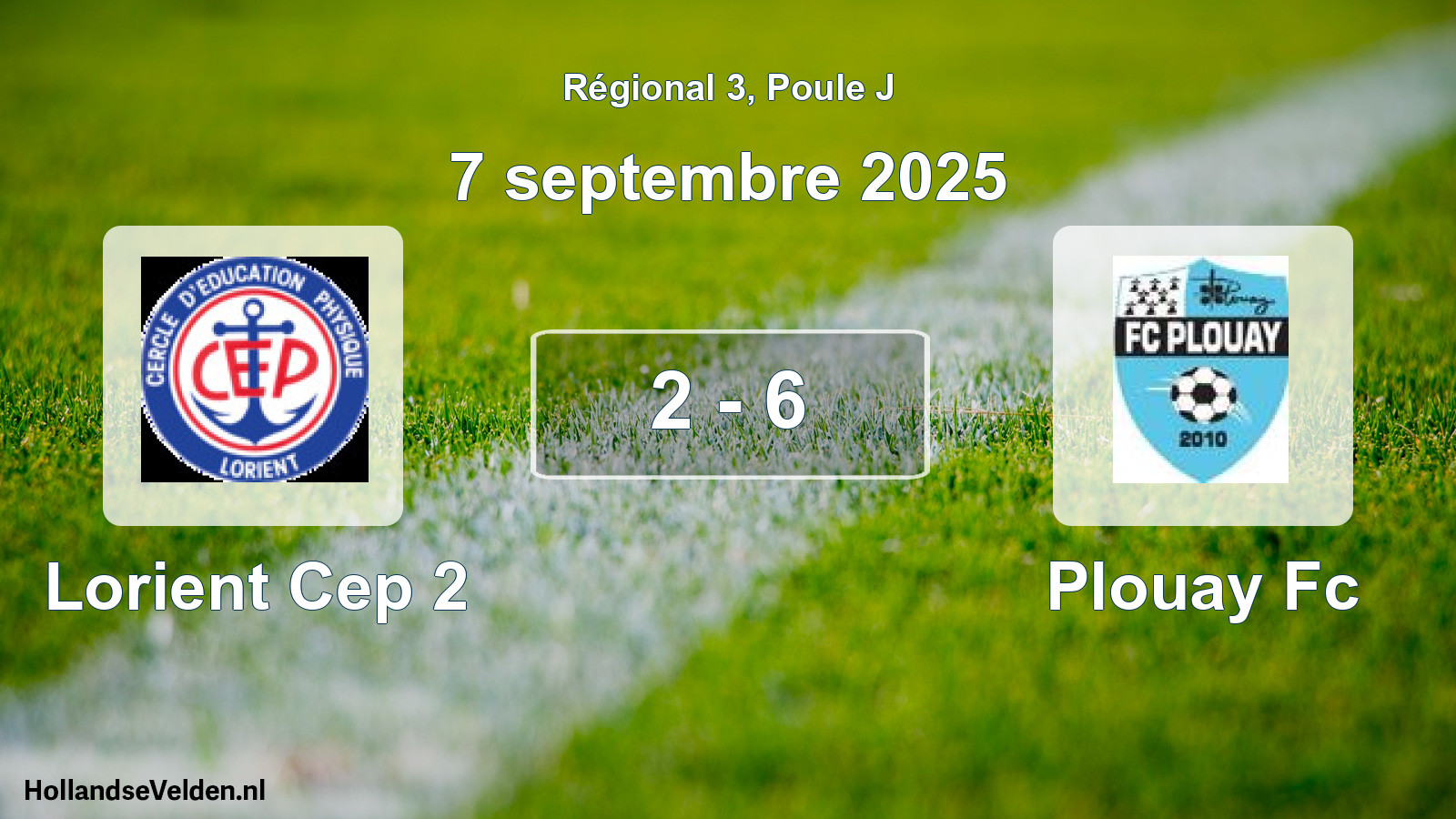 Gespeelde wedstrijd: Lorient Cep 2 - Plouay Fc 2 - 6 (7 septembre 2025)