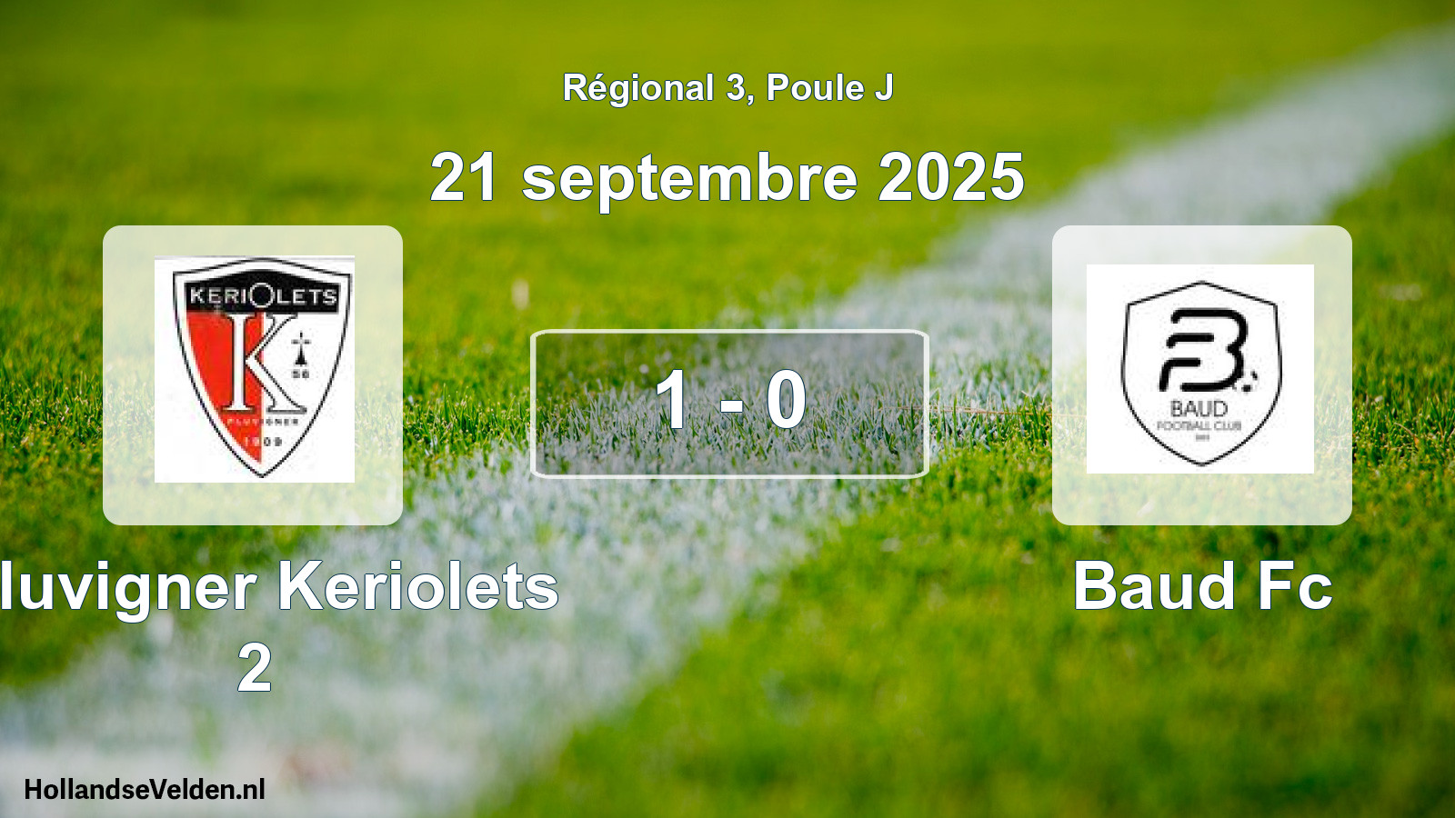 Gespeelde wedstrijd: Pluvigner Keriolets 2 - Baud Fc 1 - 0 (21 septembre 2025)