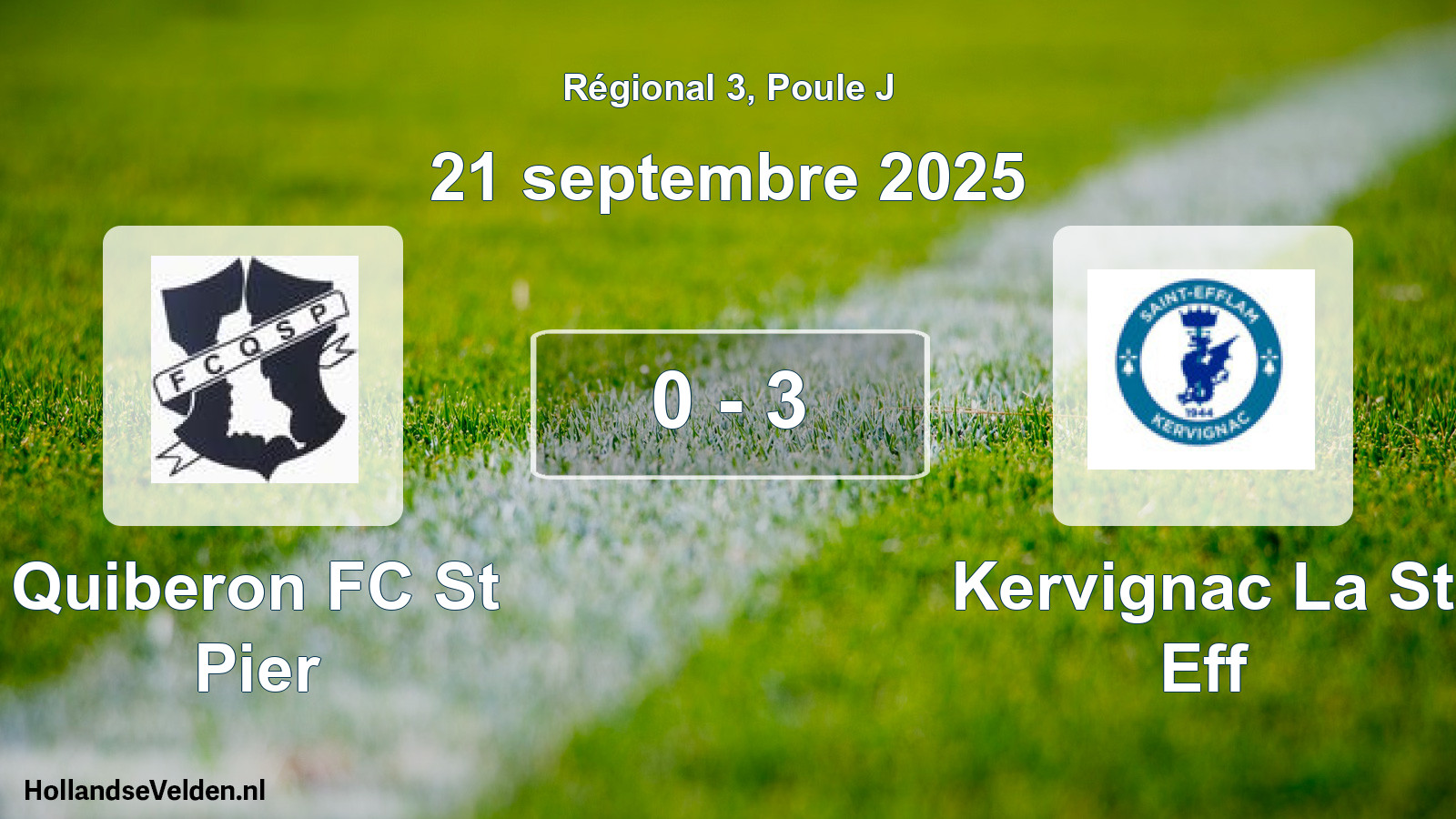 Gespeelde wedstrijd: Quiberon FC St Pier - Kervignac La St Eff 0 - 3 (21 september 2025)