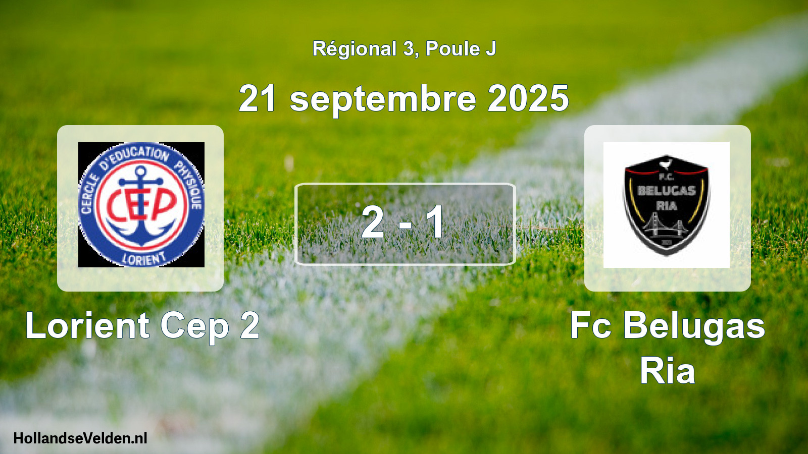 Gespeelde wedstrijd: Lorient Cep 2 - Fc Belugas Ria 2 - 1 (21 septembre 2025)