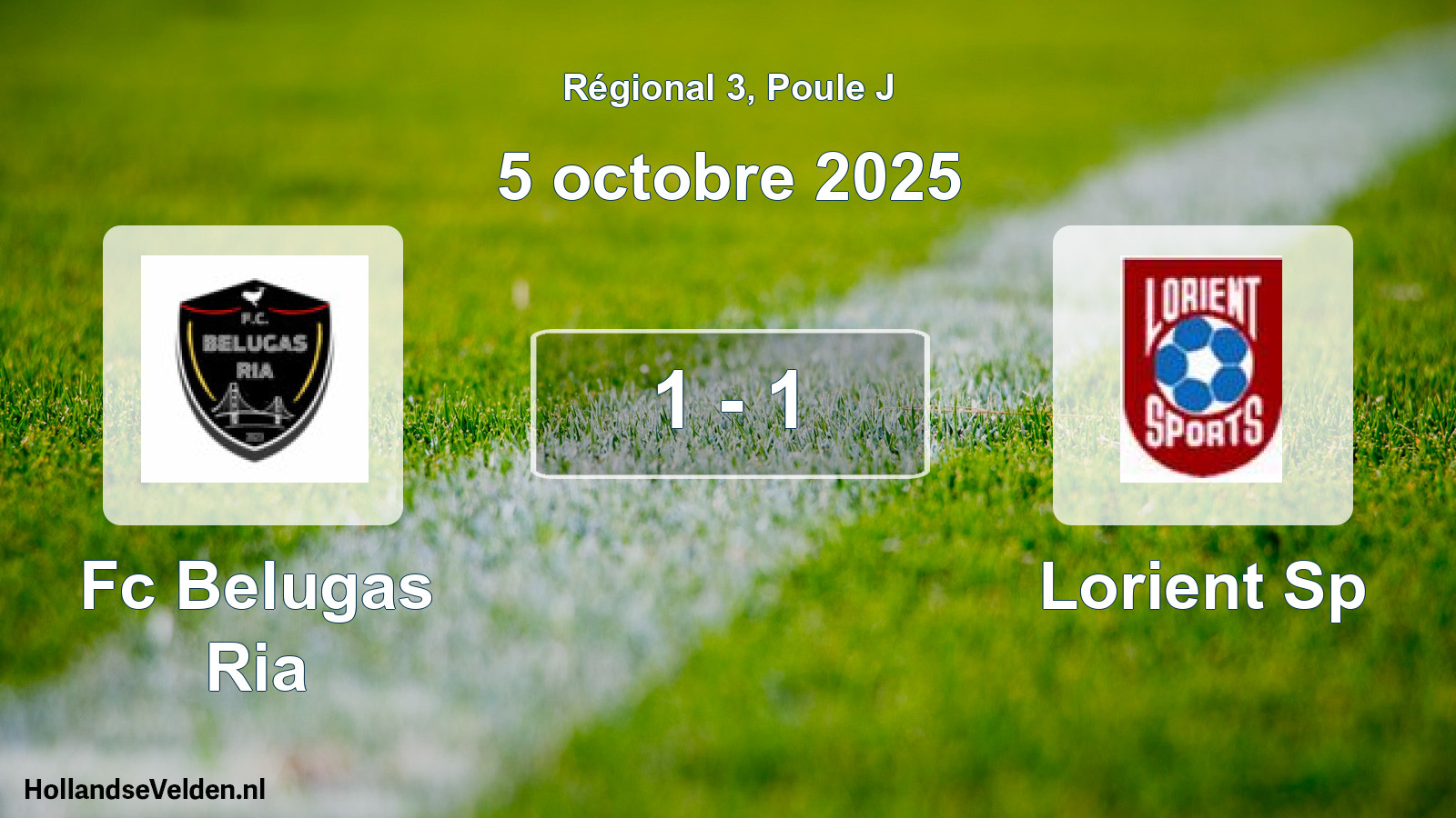 Gespeelde wedstrijd: Fc Belugas Ria - Lorient Sp 1 - 1 (5 octobre 2025)