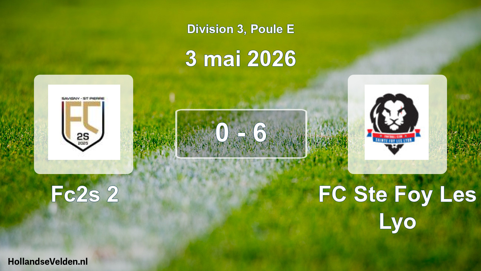 Match joué: Fc2s 2 - FC Ste Foy Les Lyo 0 - 6 (3 mai 2026)