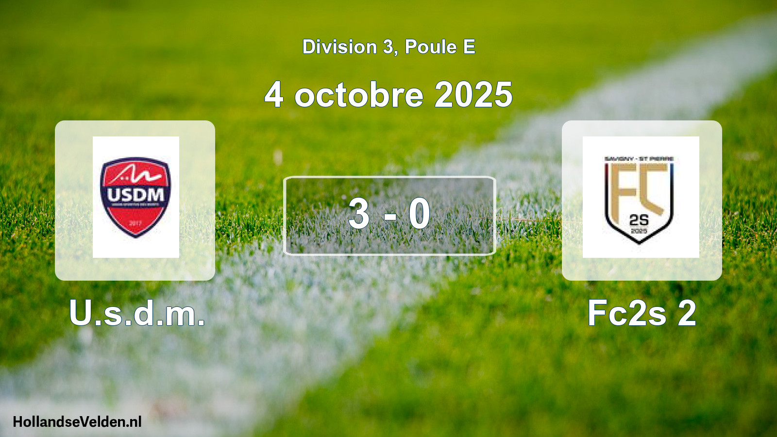 Match joué: U.s.d.m. - Fc2s 2 3 - 0 (4 octobre 2025)
