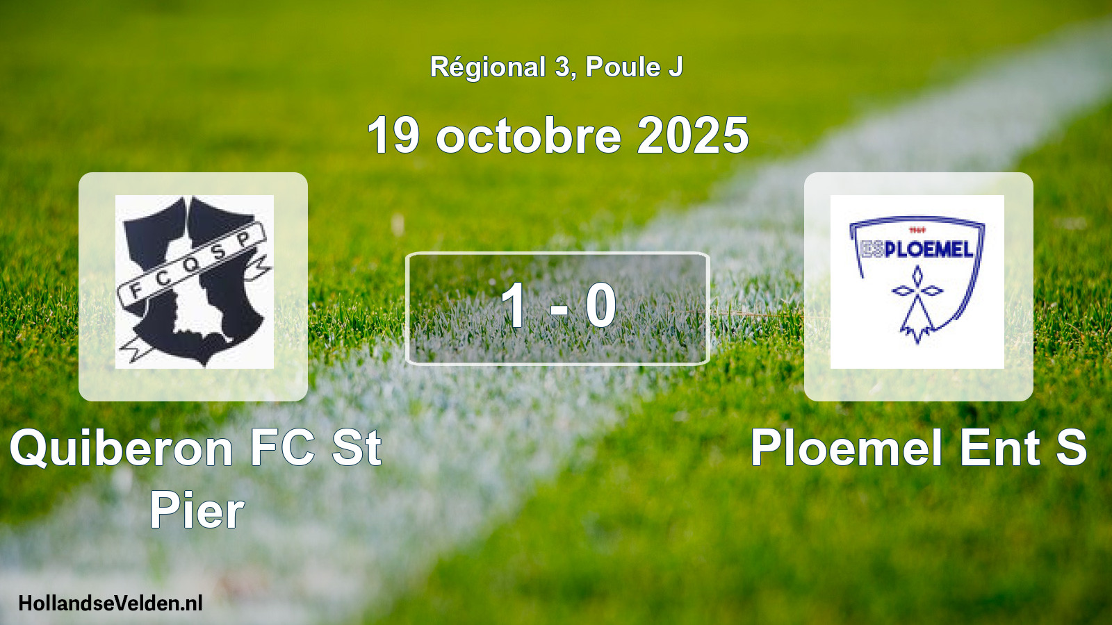 Gespeelde wedstrijd: Quiberon FC St Pier - Ploemel Ent S 1 - 0 (19 oktober 2025)