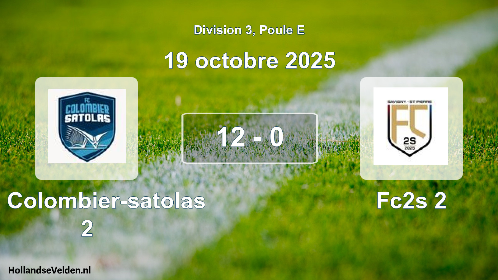 Match joué: FC Colombier-satolas 2 - Fc2s 2 12 - 0 (19 octobre 2025)