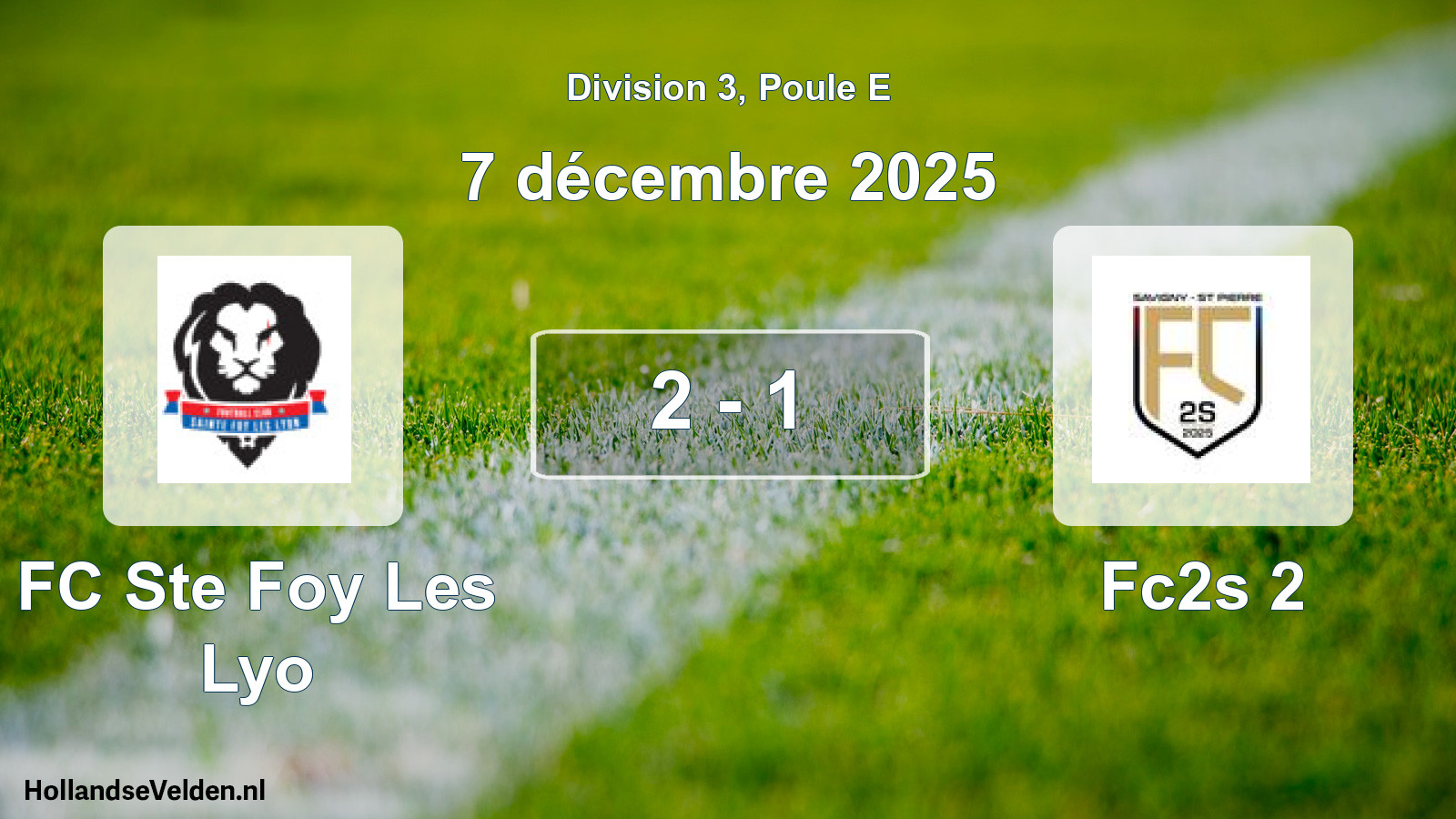 Match joué: FC Ste Foy Les Lyo - Fc2s 2 2 - 1 (7 décembre 2025)