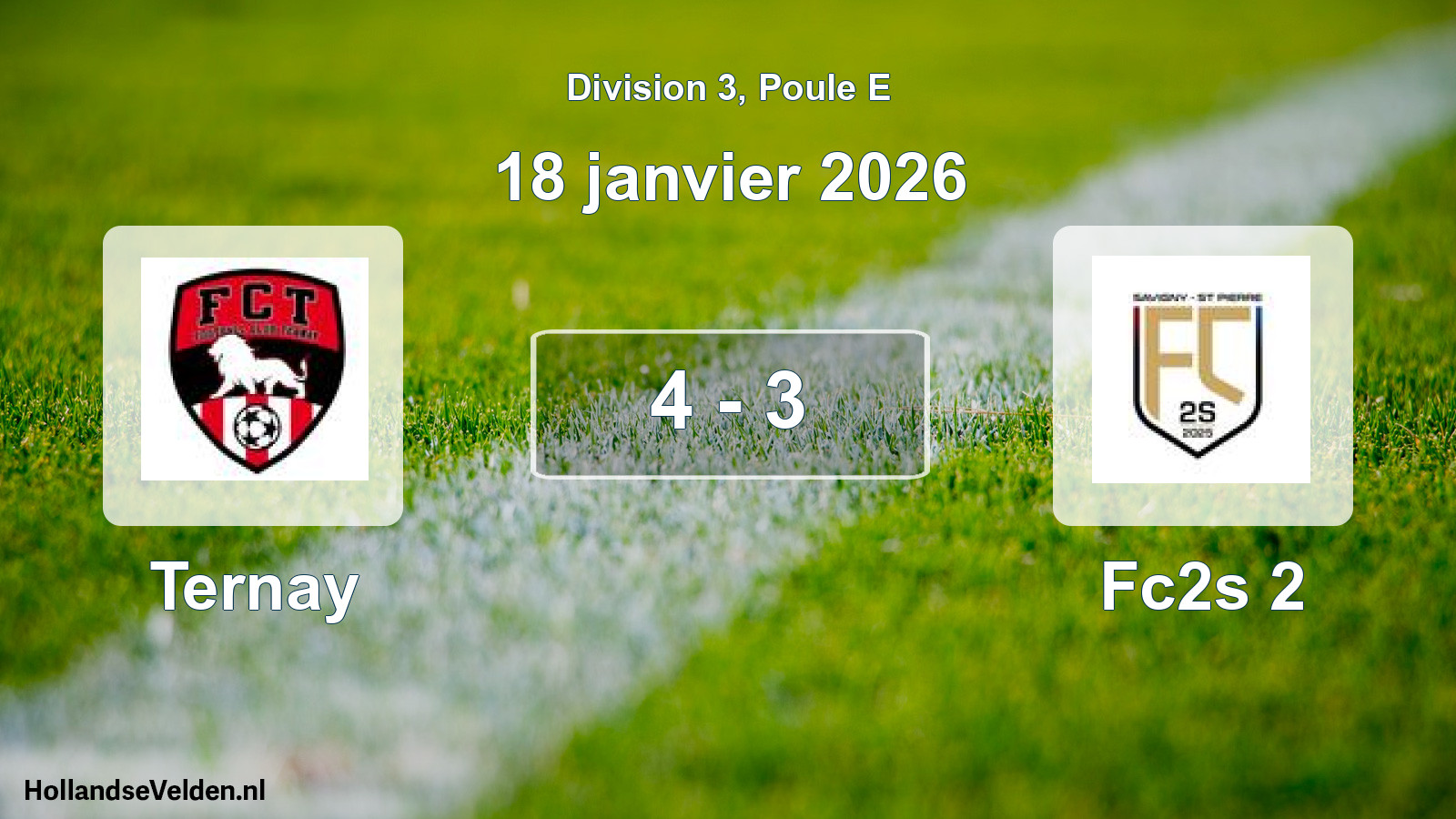 Match joué: Ternay - Fc2s 2 4 - 3 (18 janvier 2026)