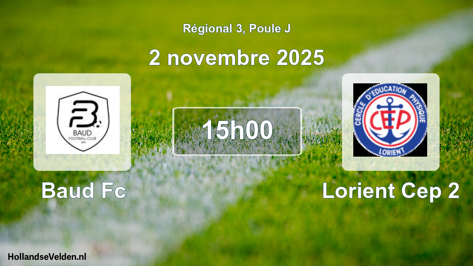 Geplande wedstrijd: Baud Fc - Lorient Cep 2 (2 november 2025)