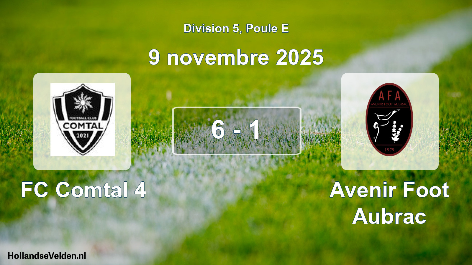 Total number of matches played: FC Comtal 4 - Avenir Foot Aubrac 6 - 1 (9 November 2025)