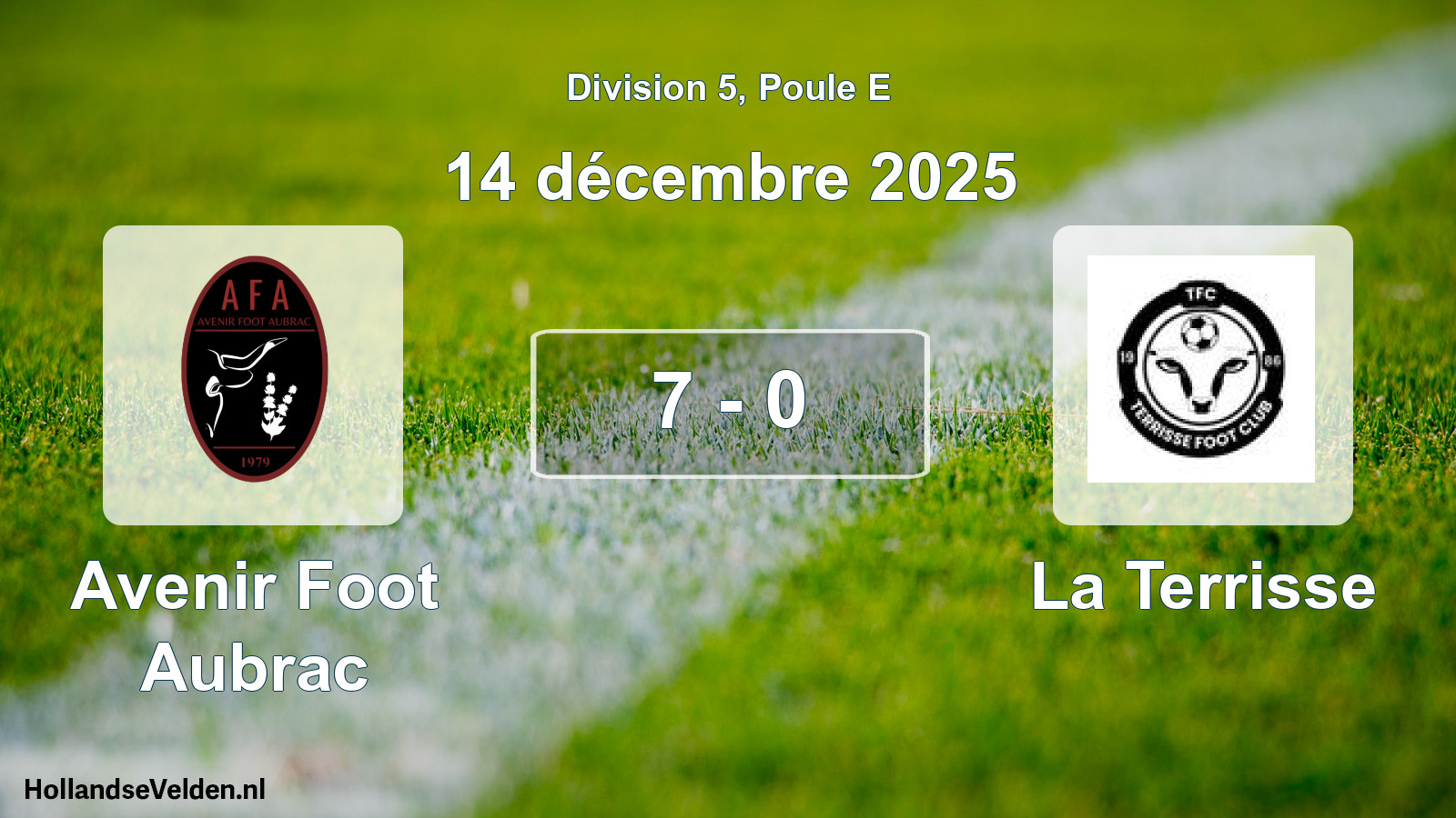 Match joué: Avenir Foot Aubrac - La Terrisse 7 - 0 (14 décembre 2025)