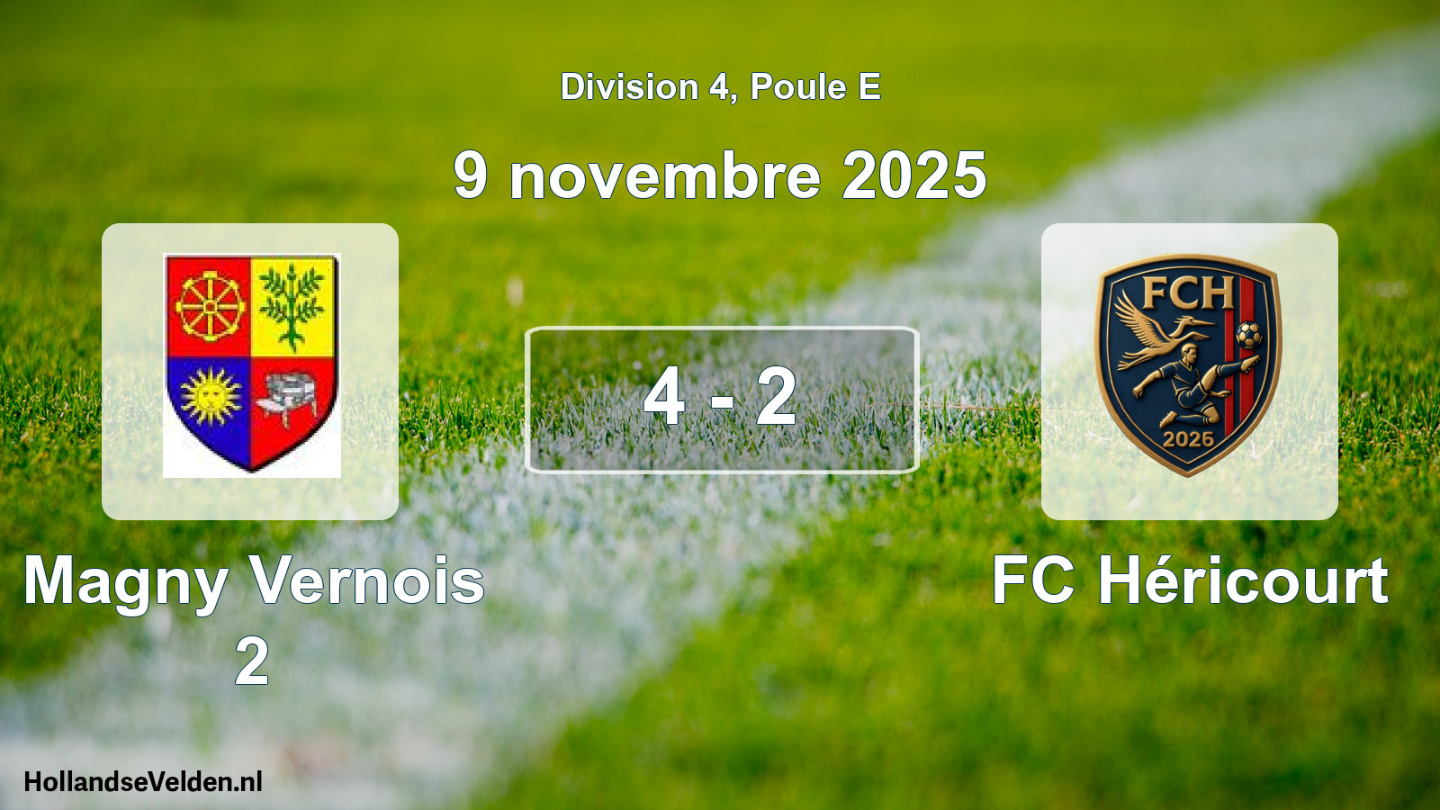 Total number of matches played: Magny Vernois 2 - FC Héricourt 4 - 2 (9 November 2025)