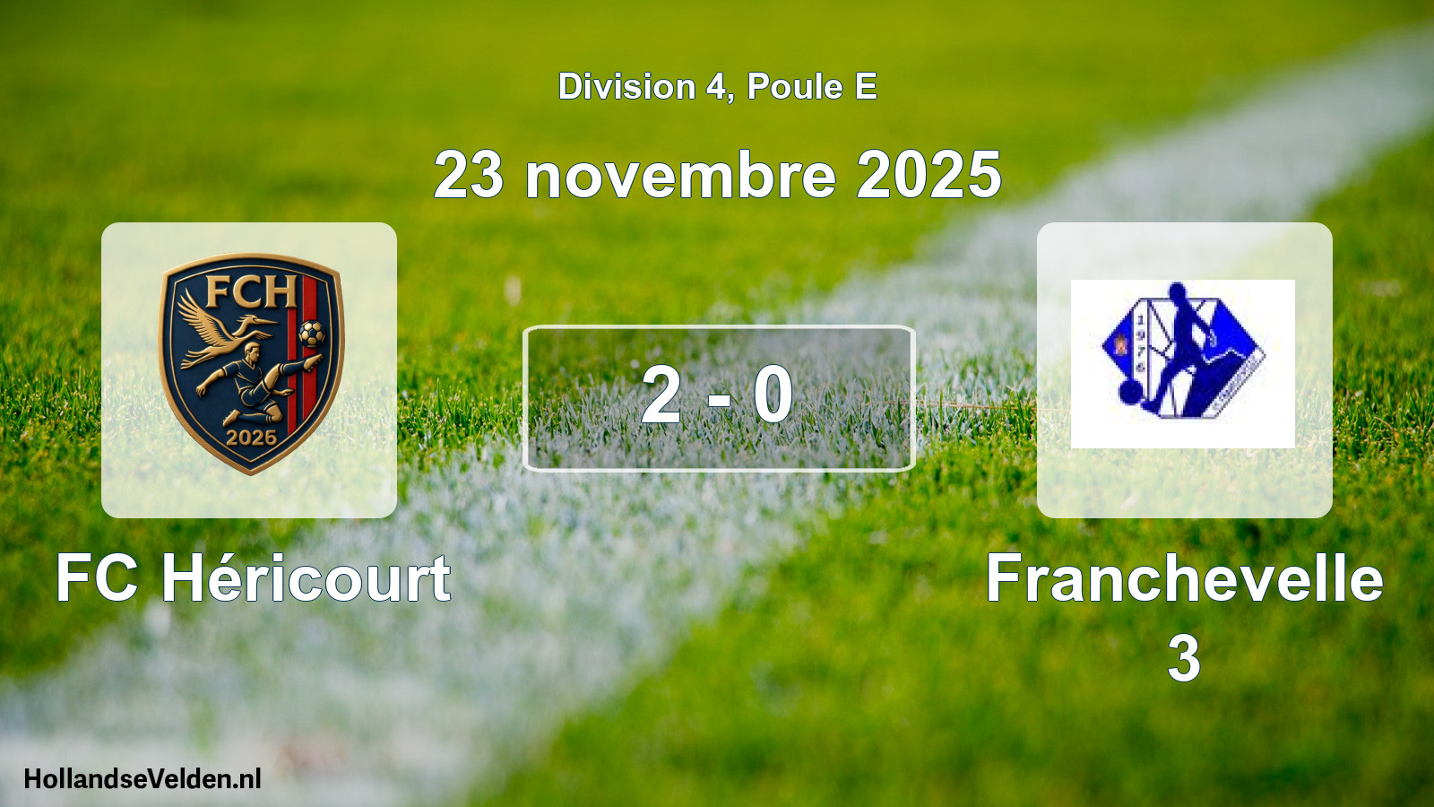 Match joué: FC Héricourt - Franchevelle 3 2 - 0 (23 novembre 2025)