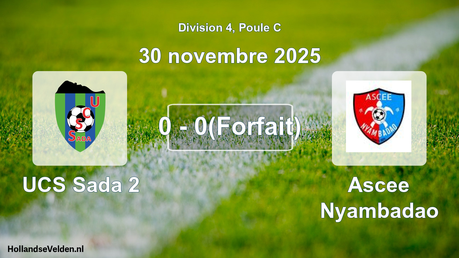 Total number of matches played: UCS Sada 2 - Ascee Nyambadao 0 - 0(Forfait) (30 November 2025)