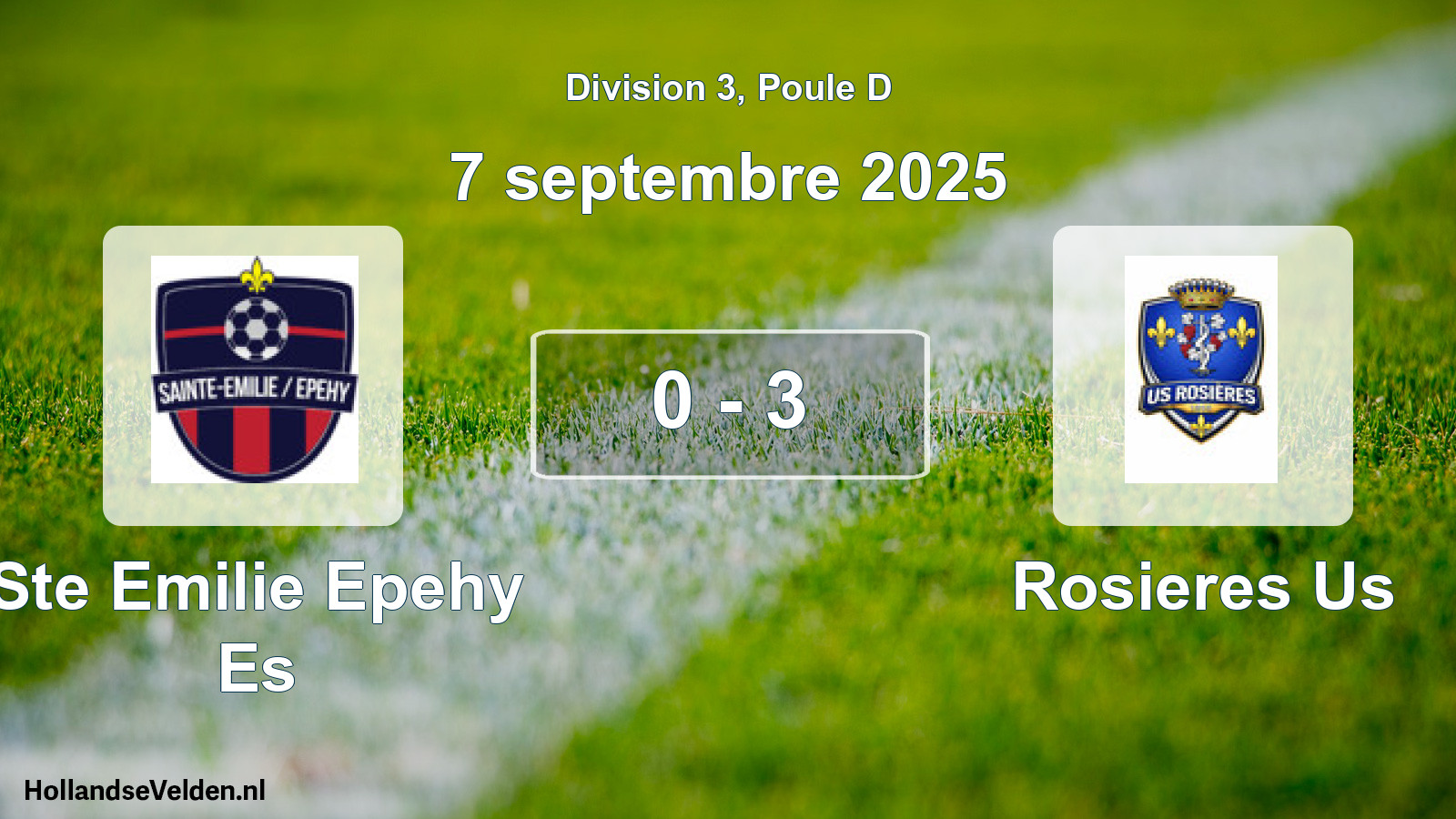 Match joué: Ste Emilie Epehy Es - Rosieres Us 0 - 3 (7 septembre 2025)