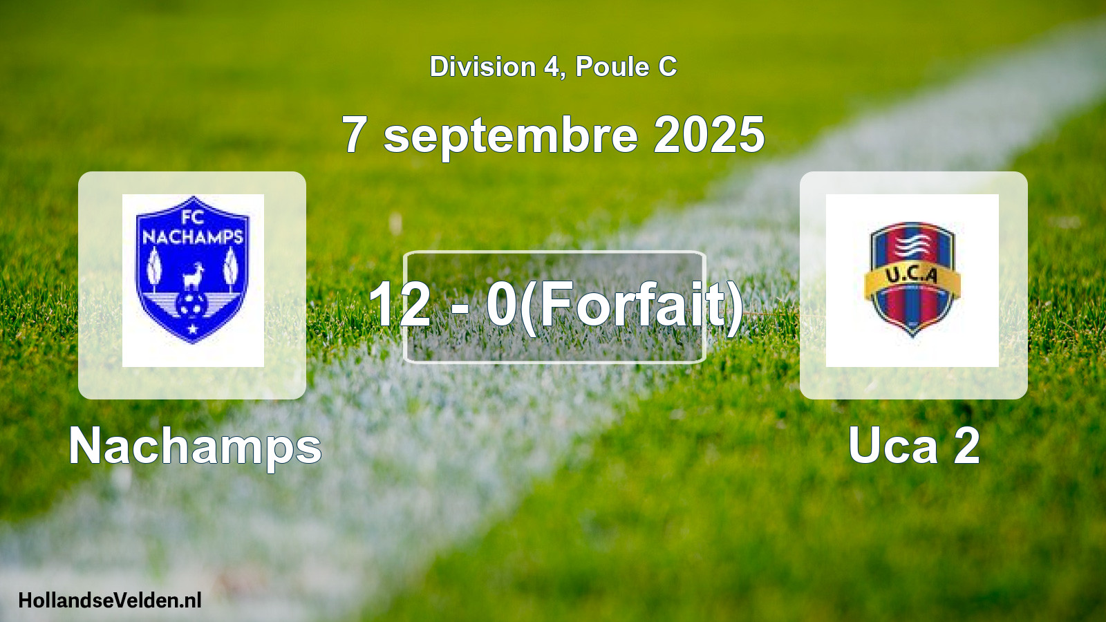 Match joué: Nachamps - Uca 2 12 - 0(Forfait) (7 septembre 2025)