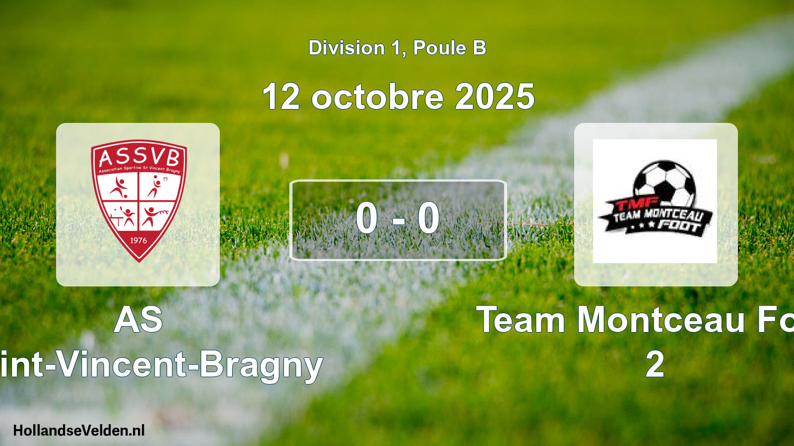 Match joué: AS Saint-Vincent-Bragny - Team Montceau Foot 2 0 - 0 (12 octobre 2025)