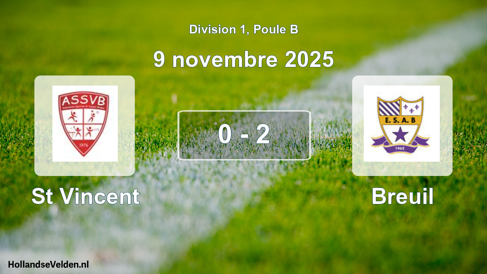 Match joué: AS Saint-Vincent-Bragny - Breuil 0 - 2 (9 novembre 2025)