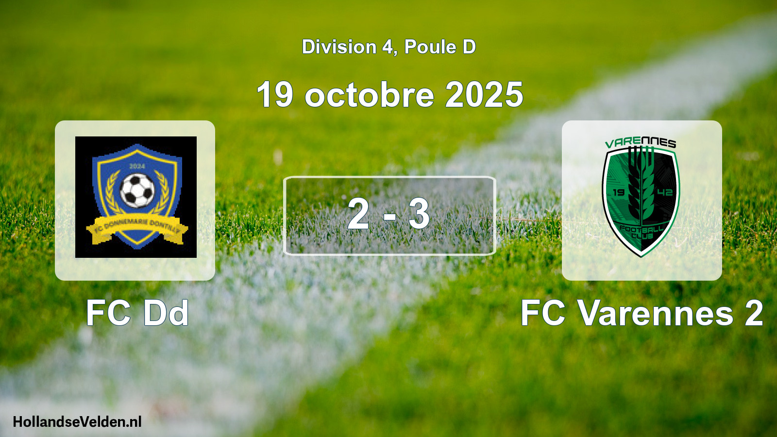 Match joué: FC Dd - FC Varennes 2 2 - 3 (19 octobre 2025)