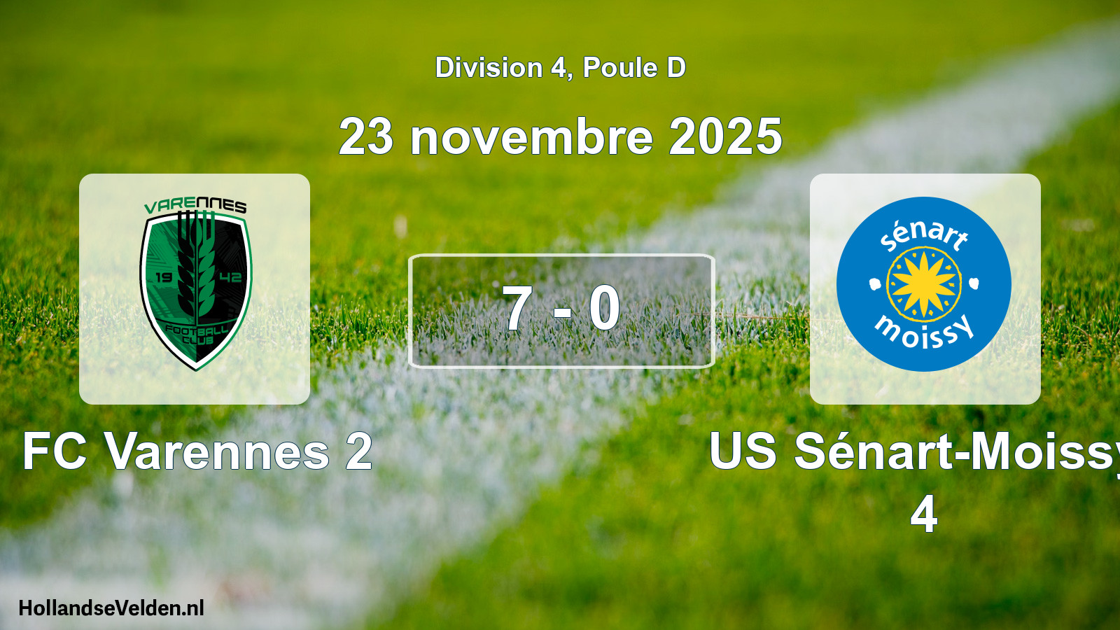 Match joué: FC Varennes 2 - US Sénart-Moissy 4 7 - 0 (23 novembre 2025)