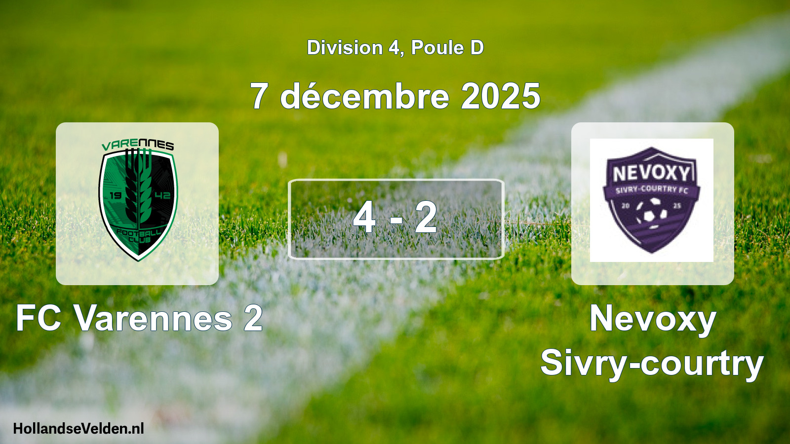 Match joué: FC Varennes 2 - Nevoxy Sivry-courtry 4 - 2 (7 décembre 2025)