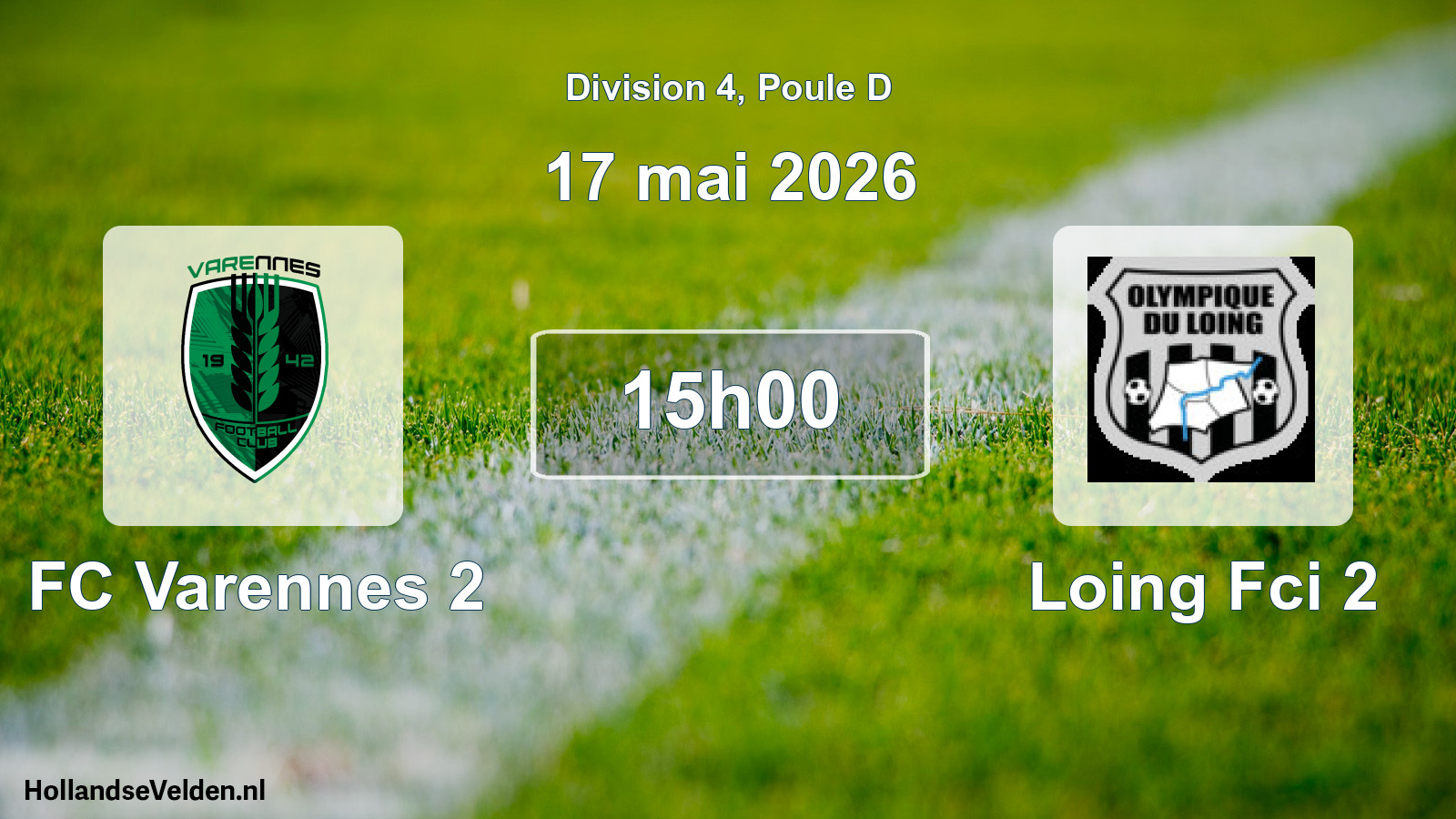 Match programmé: FC Varennes 2 - Loing Fci 2 (17 mai 2026)