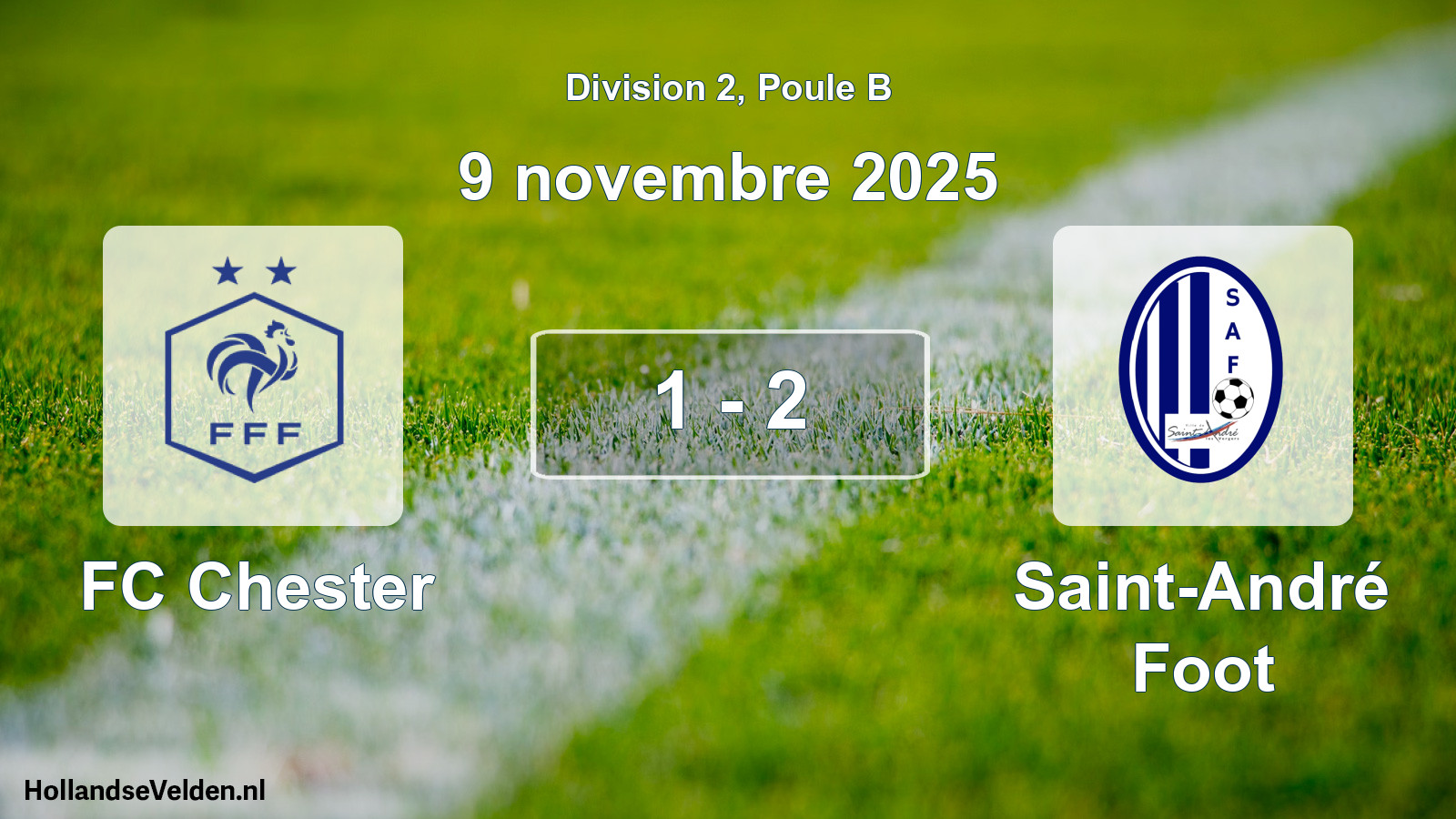 Total number of matches played: FC Chester - Saint-André Foot 1 - 2 (9 November 2025)