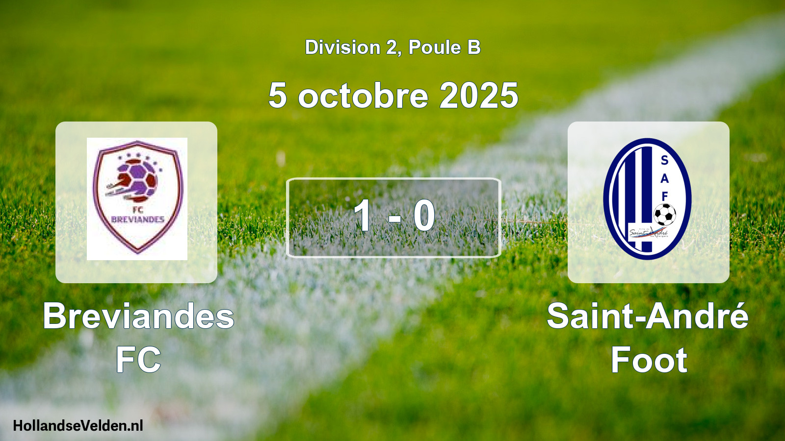 Total number of matches played: Breviandes FC - Saint-André Foot 1 - 0 (5 October 2025)