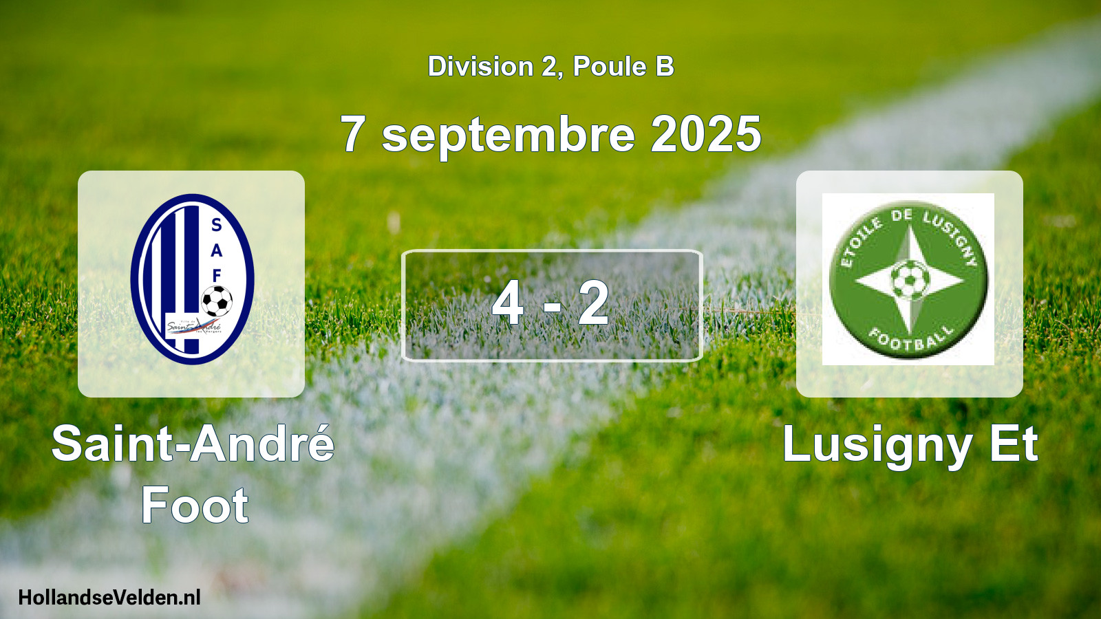 Total number of matches played: Saint-André Foot - Lusigny Et 4 - 2 (7 September 2025)